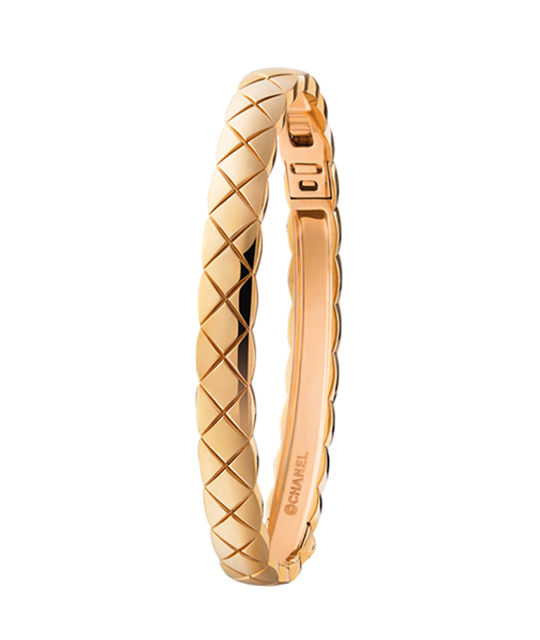 Rose gold plated bracelet with cz, inscribed alphabets and twin disc motif -